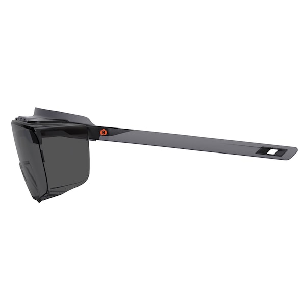 Ergodyne Safety Glasses, Smoke Matte Black Frame - OSMIN