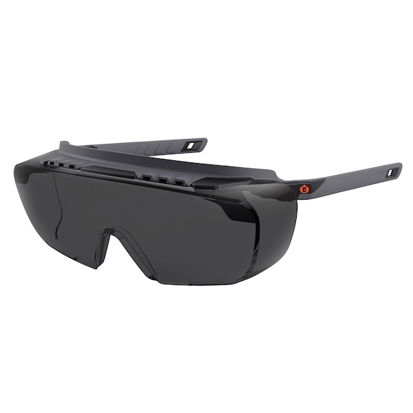Ergodyne Safety Glasses, Smoke Matte Black Frame - OSMIN