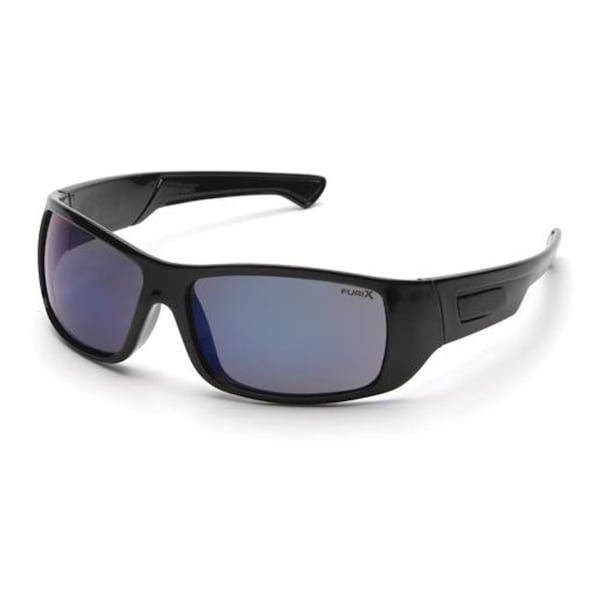 Pyramex Furix Black Frame with Ice Blue Mirror Lens Safety Glasses - SB8575DT