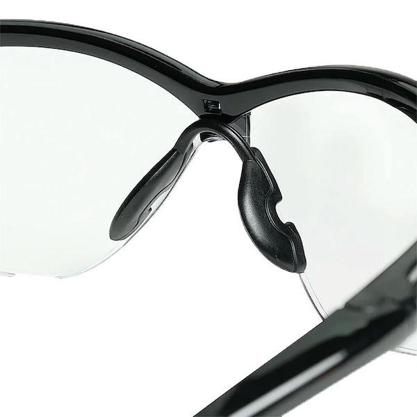 Jackson Safety Safety Glasses, Anti-Scratch Lens, Black Half-Frame - 50004