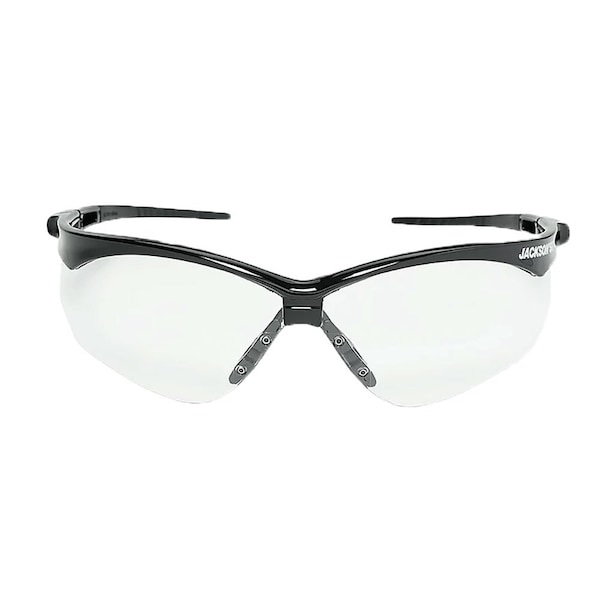 Jackson Safety Safety Glasses, Anti-Scratch Lens, Black Half-Frame - 50004