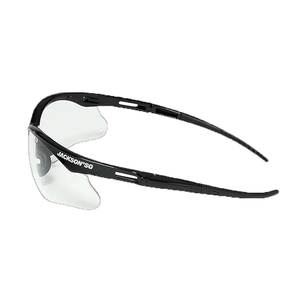 Jackson Safety Safety Glasses, Anti-Scratch Lens, Black Half-Frame - 50004