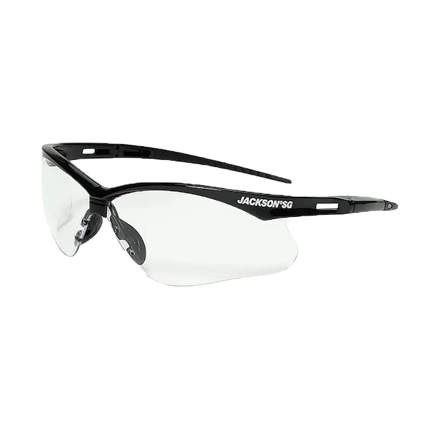 Jackson Safety Safety Glasses, Anti-Scratch Lens, Black Half-Frame - 50004