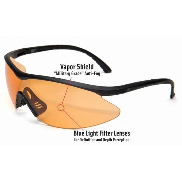 Edge Eyewear Fastlink Vapor Shield, Safety Glasses Anti-Fog &  Anti-Scratch, Amber Lens, Half-Frame, Wraparound - XFL610