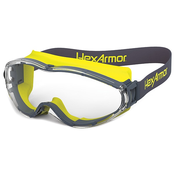 Hexarmor Safety Goggles, Anti-Fog, Scratch-Resistant, Clear Lens, D3, D4 ANSI/Dust Splash Rating, Universal - 12-10007-05