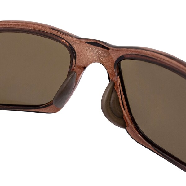 Crossfire Safety Glasses, Wraparound Brown Mirror Polycarbonate Lens, Scratch-Resistant,  - 23117