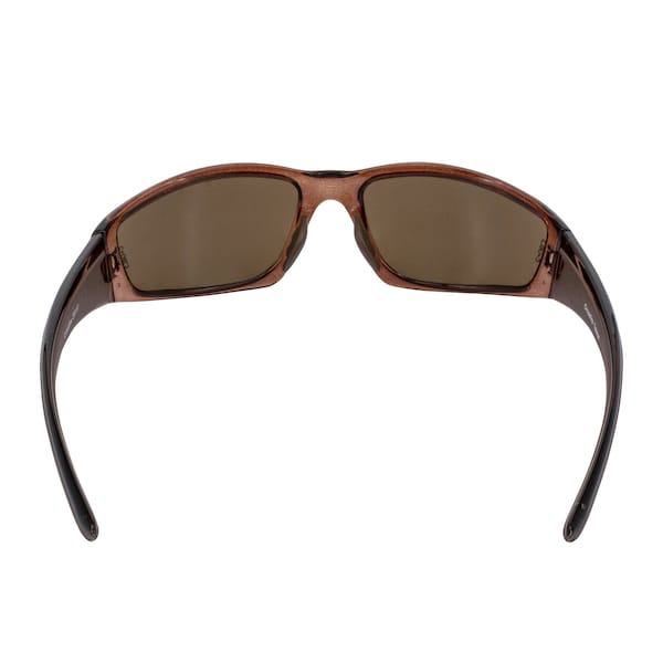 Crossfire Safety Glasses, Wraparound Brown Mirror Polycarbonate Lens, Scratch-Resistant,  - 23117