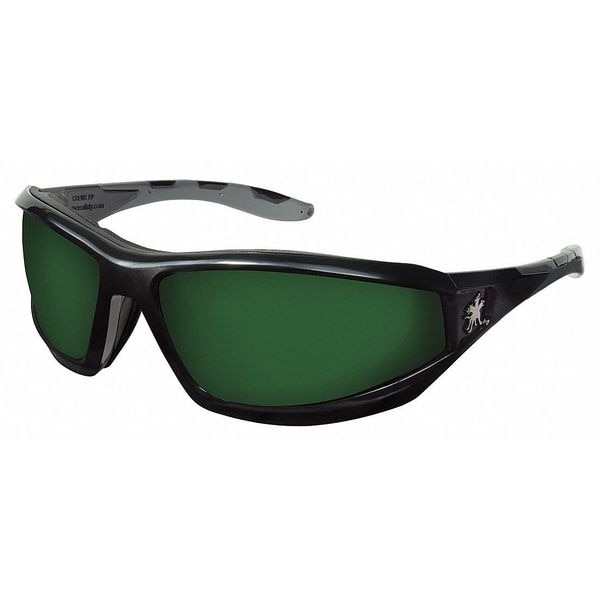Mcr Safety REAPER, Safety Glasses Anti-Scratch, Green Lens, Full-Frame, Wraparound - RP2150