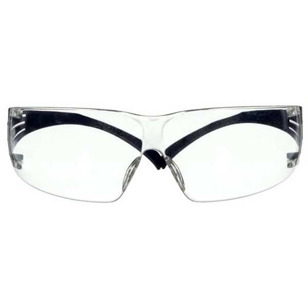 3M Safety Glasses, SecureFit 200 Series, Scotchgard Anti-Fog, Frameless, Blue Temples, Clear Lens - SF201SGAF-BLU