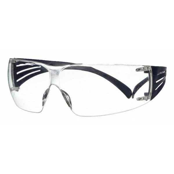 3M Safety Glasses, SecureFit 200 Series, Scotchgard Anti-Fog, Frameless, Blue Temples, Clear Lens - SF201SGAF-BLU