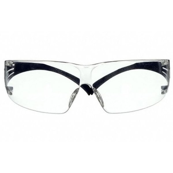 3M Safety Glasses, SecureFit 200 Series, Scotchgard Anti-Fog, Frameless, Blue Temples, Clear Lens - SF201SGAF-BLU