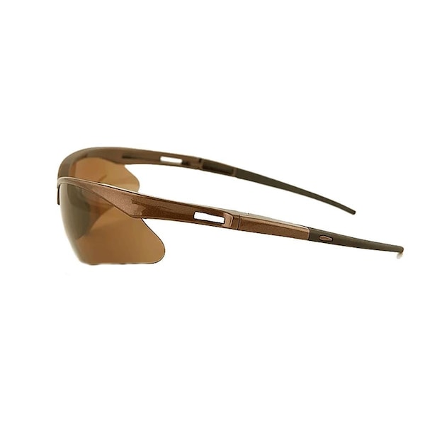 Jackson Safety Safety Glasses Anti-Scratch, Brown Lens, Half-Frame - 50017
