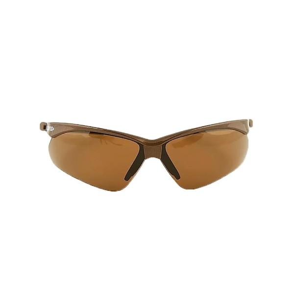 Jackson Safety Safety Glasses Anti-Scratch, Brown Lens, Half-Frame - 50017
