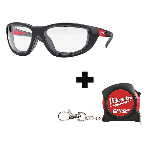 Milwaukee Tool Safety Glasses Anti-Fog &  Anti-Scratch, Clear Lens, Full-Frame, Wraparound - 48-73-2041, 48-22-5506