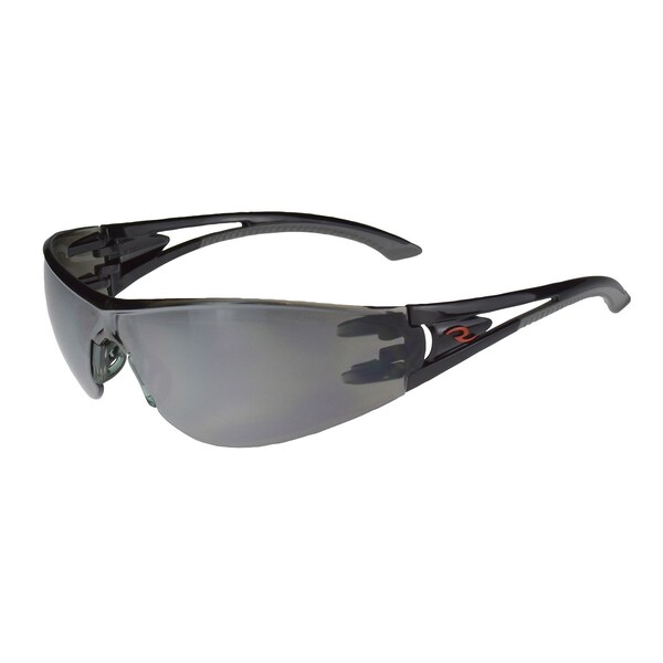Radians Safety Glasses, Wraparound Silver Mirror Polycarbonate Lens, Uncoated,  - OP1060ID
