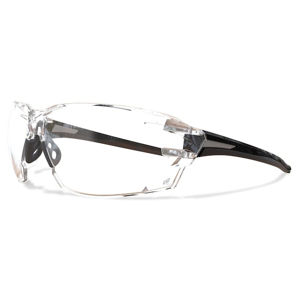 Edge Eyewear Nevosa Safety Eyewear, Black Frame, Clear Lenses - XV411