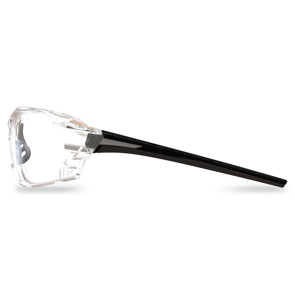 Edge Eyewear Nevosa Safety Eyewear, Black Frame, Clear Lenses - XV411