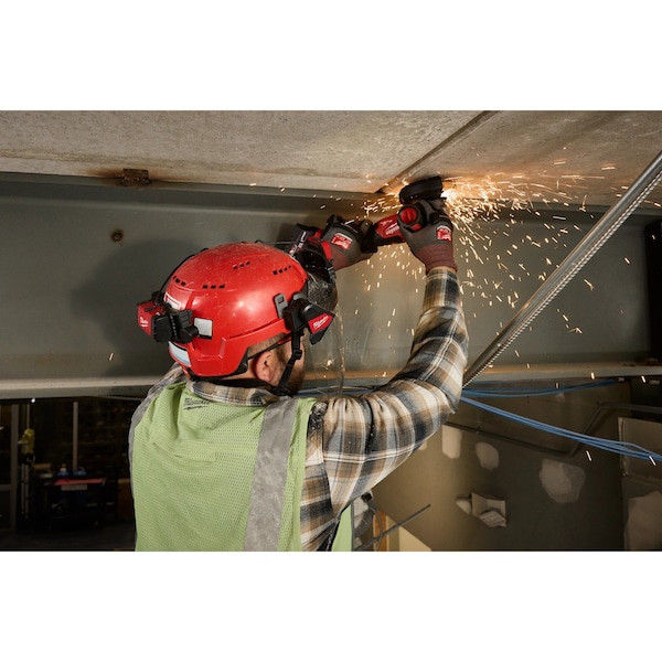 Milwaukee Tool Face Shield, Clear Visor, 7 3/4 in Height, Locking Detents Suspension - 48-73-1422