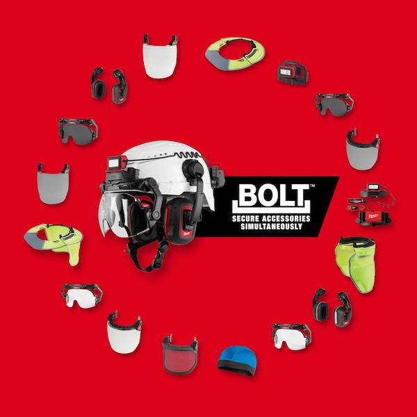 Milwaukee Tool Face Shield, Clear Visor, 7 3/4 in Height, Locking Detents Suspension - 48-73-1422