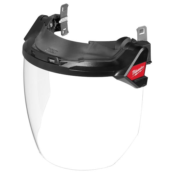 Milwaukee Tool Face Shield, Clear Visor, 7 3/4 in Height, Locking Detents Suspension - 48-73-1422
