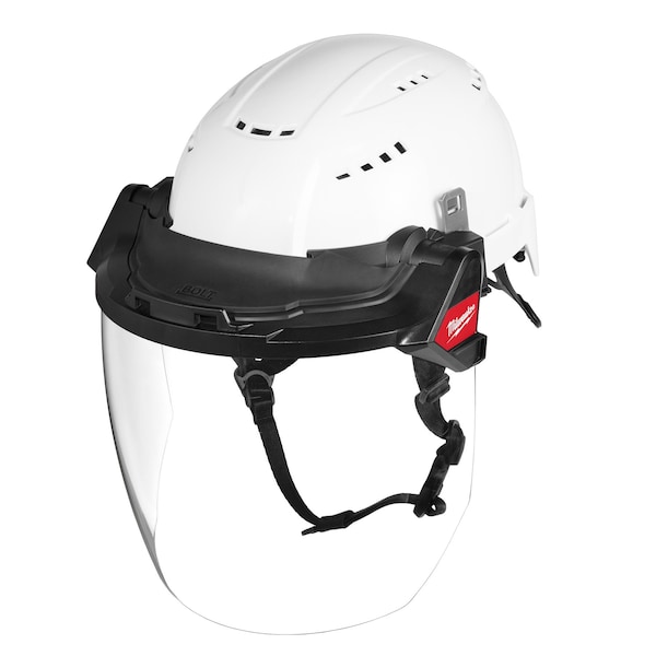 Milwaukee Tool Face Shield, Clear Visor, 7 3/4 in Height, Locking Detents Suspension - 48-73-1422