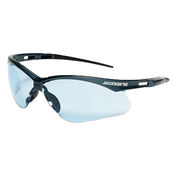 Jackson Safety Safety Glasses Anti-Scratch, Light Blue Lens, Half-Frame - 50011