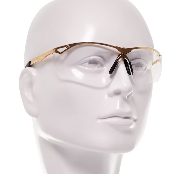 Girls With Guns Afire Protective Shooting Safety Glasses, Clear Lenses, ANSI Z87+ & CE Rated, Gold - 2370