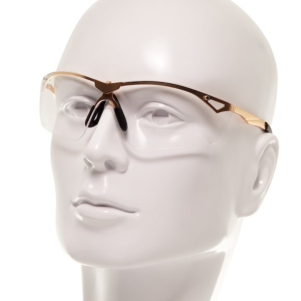 Girls With Guns Afire Protective Shooting Safety Glasses, Clear Lenses, ANSI Z87+ & CE Rated, Gold - 2370