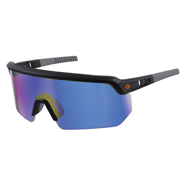 Ergodyne Safety Glasses, Blue Mirror Anti-Fog Lens, Matte Black - AEGR-AFASM