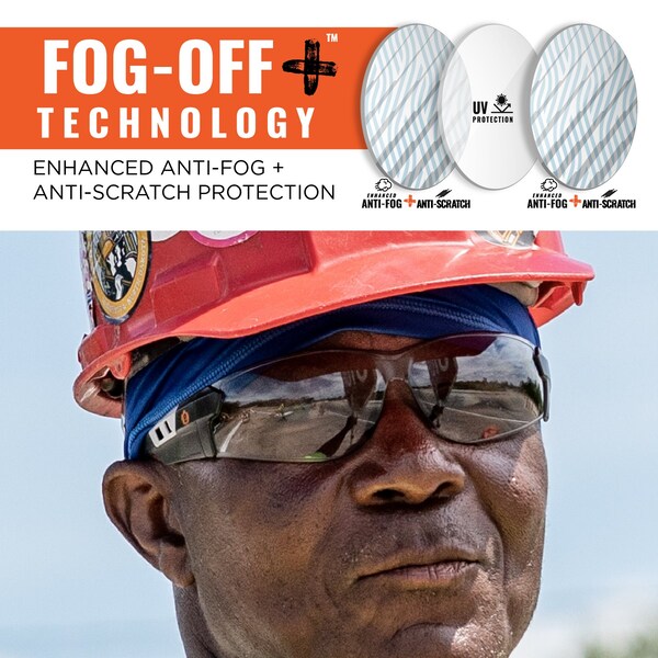 Ergodyne Safety Glasses, Indoor/Outdoor Anti-Fog Lens, Matte Black Frame - SAGA-AFAS