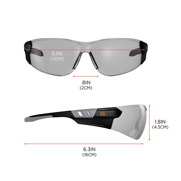 Ergodyne Safety Glasses, Indoor/Outdoor Anti-Fog Lens, Matte Black Frame - SAGA-AFAS