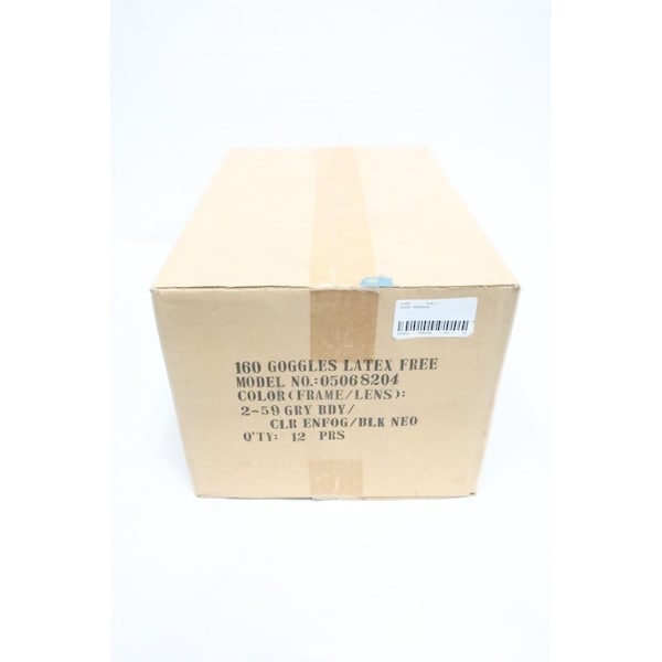 Encon Enfog Box of 12 Clear Lens/Gray Frame Safety Goggle - 5068204