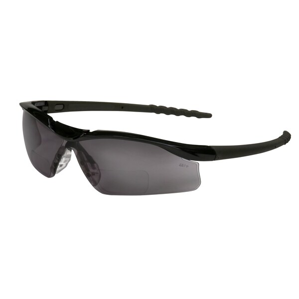 Mcr Safety Glasses, Dallas Magnifier 1.0 Gray Lens, 12PK - DLH10G