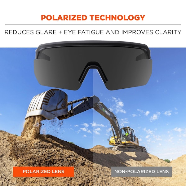 Ergodyne Safety Glasses, Smoke Matte Black - AEGR-AFASP