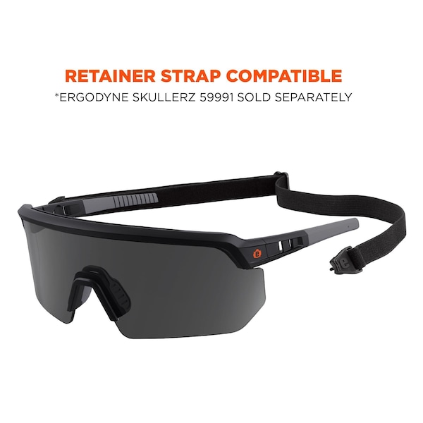 Ergodyne Safety Glasses, Smoke Matte Black - AEGR-AFASP