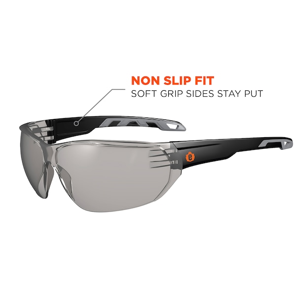 Ergodyne Anti-Fog In/Outdoor Lens Matte Black Frameless Safety Glasses - VALI-AF