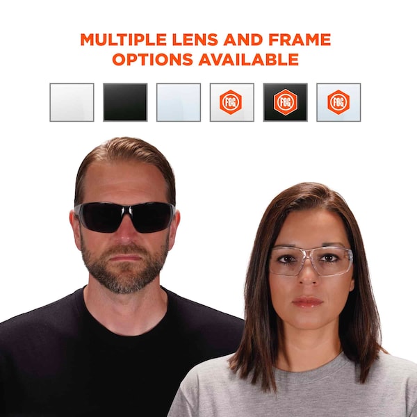 Ergodyne Anti-Fog In/Outdoor Lens Matte Black Frameless Safety Glasses - VALI-AF