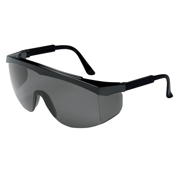Mcr Safety Glasses, SS1 Black Frame, Gray Lens, 12PK - SS112