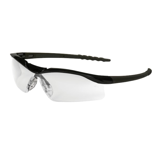 Mcr Safety Glasses, DL1 Black Frame, Clear AF Lens, 12PK - DL110AF