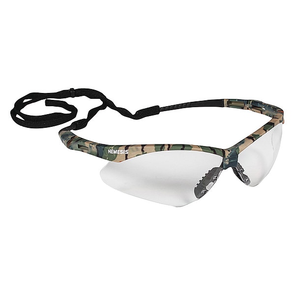 Kleenguard V30 Nemesis Safety Glasses, Anti-Fog, Anti-Scratch, Wraparound, Camouflage Half-Frame, Clear Lens - 22608