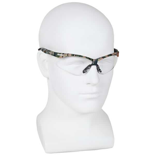 Kleenguard V30 Nemesis Safety Glasses, Anti-Fog, Anti-Scratch, Wraparound, Camouflage Half-Frame, Clear Lens - 22608