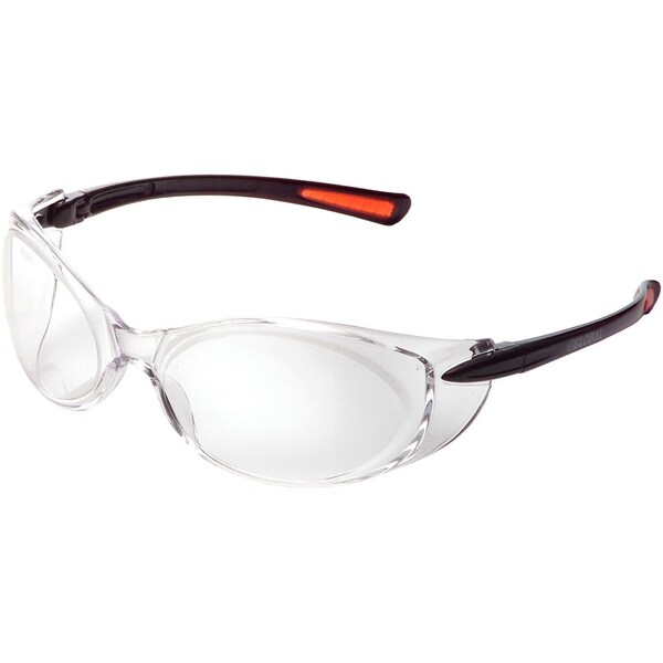 Global Industrial Frameless Safety Glasses, Side Shields, Anti-Fog, Clear Lens, Black Frame - 708404CL