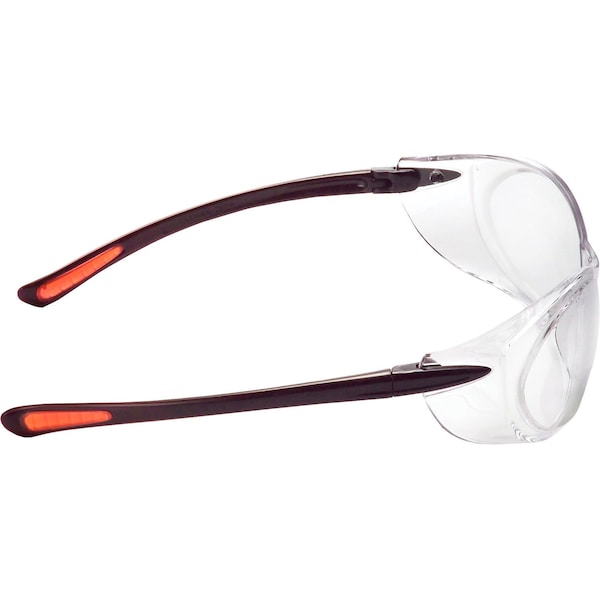 Global Industrial Frameless Safety Glasses, Side Shields, Anti-Fog, Clear Lens, Black Frame - 708404CL
