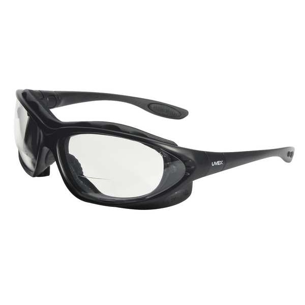 Honeywell Uvex Seismic(R) Bifocal Safety Reading Glasses, Black Wraparound Frame, +1.50 Diopter, Clear Lens, M - S0661X