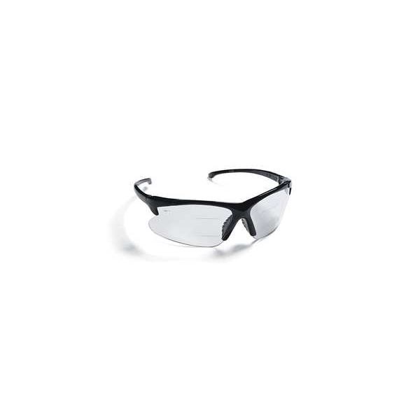Kleenguard V60 30-06 Dual Bifocal Safety Reading Glasses, Black Wraparound Frame, +1.50 Diopter, Clear Lens, M - 20387