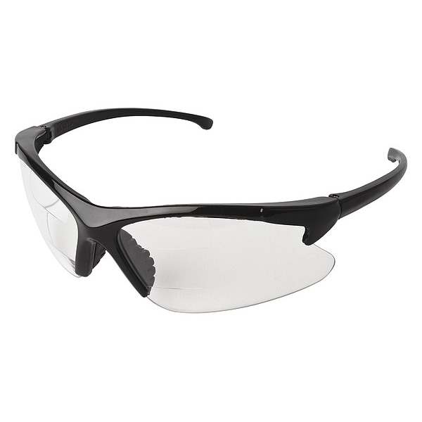 Kleenguard V60 30-06 Dual Bifocal Safety Reading Glasses, Black Wraparound Frame, +1.50 Diopter, Clear Lens, M - 20387