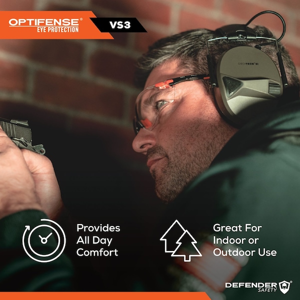 Defender Safety OPTIFENSE VS1 CLEAR Safety Glasses, ANSI Z87, 30pc per Box  Clear, 30PK - OF-VS1-01