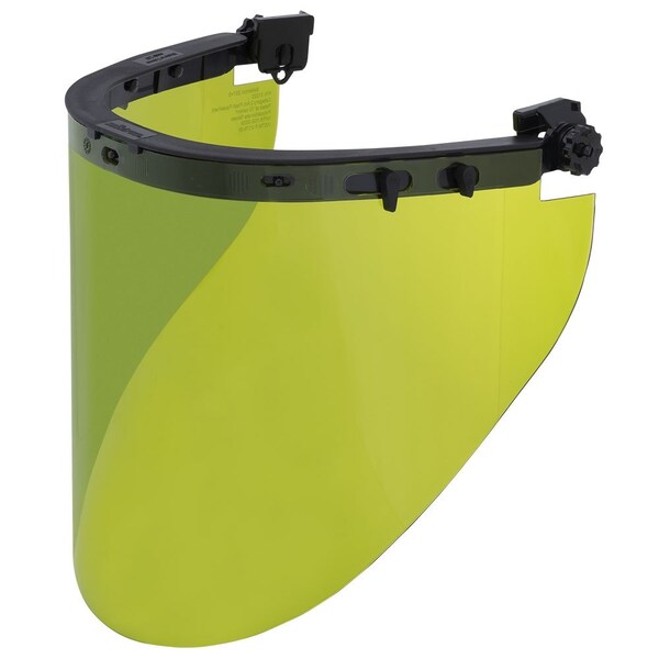 Sellstrom Premium Arc-Flash-Rated Face Shield, Dielectric Face Shield Bracket, Slot Adapters, Polycarbonate Window, Uncoated - S31224