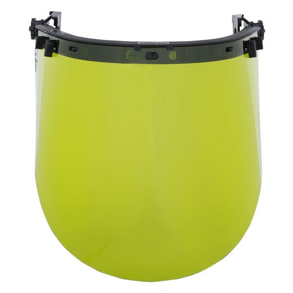 Sellstrom Premium Arc-Flash-Rated Face Shield, Dielectric Face Shield Bracket, Slot Adapters, Polycarbonate Window, Uncoated - S31224