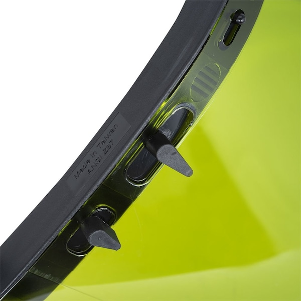 Sellstrom Premium Arc-Flash-Rated Face Shield, Dielectric Face Shield Bracket, Slot Adapters, Polycarbonate Window, Uncoated - S31224